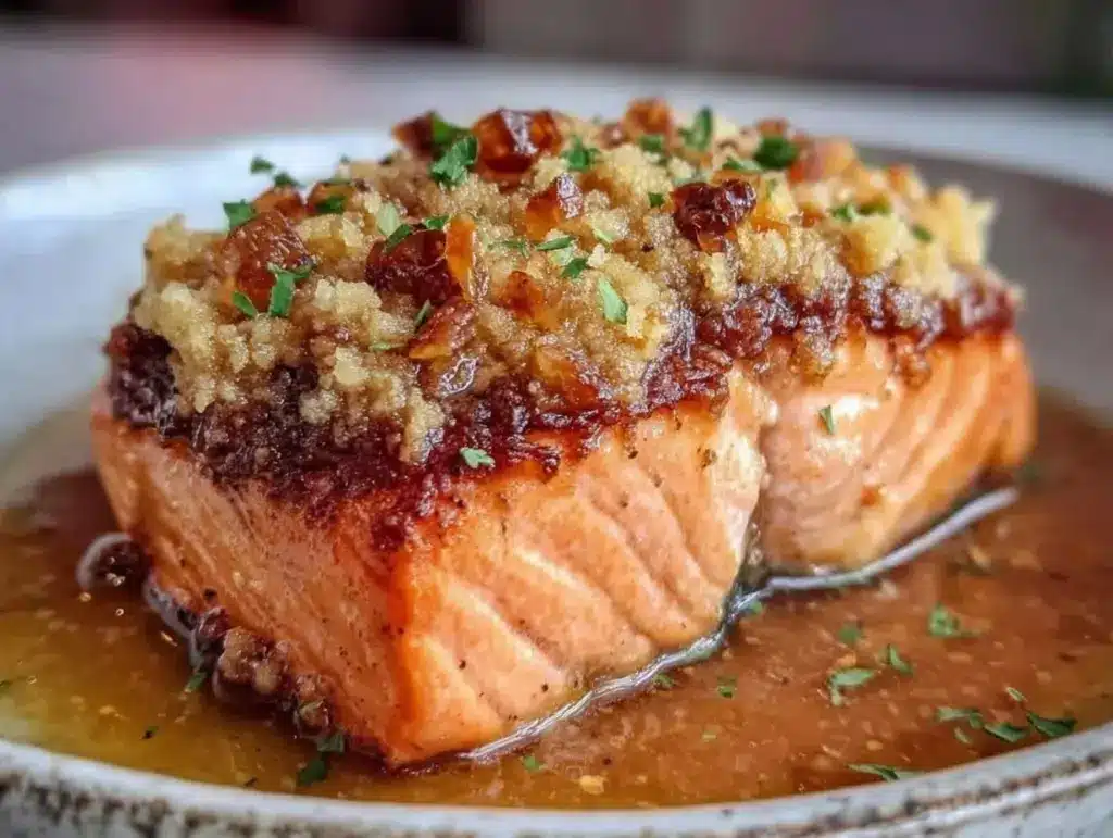 baked salmon with garlic butter - featured image
