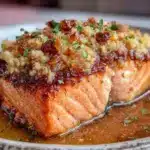 baked salmon with garlic butter - featured image
