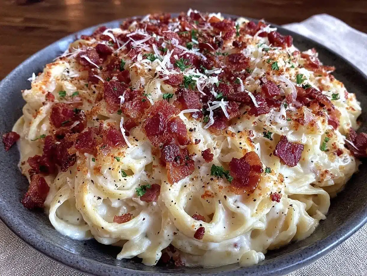 Creamy Alfredo Pasta with Crispy Pancetta for Busy Weeknights 4 creamy alfredo pasta with crispy pancetta preparation steps