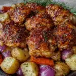 crispy sheet pan chicken dinner - featured image