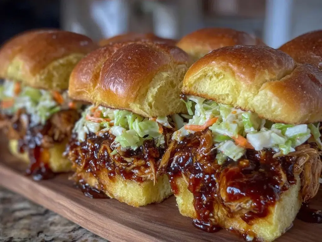 crockpot bbq pulled chicken sliders - featured image
