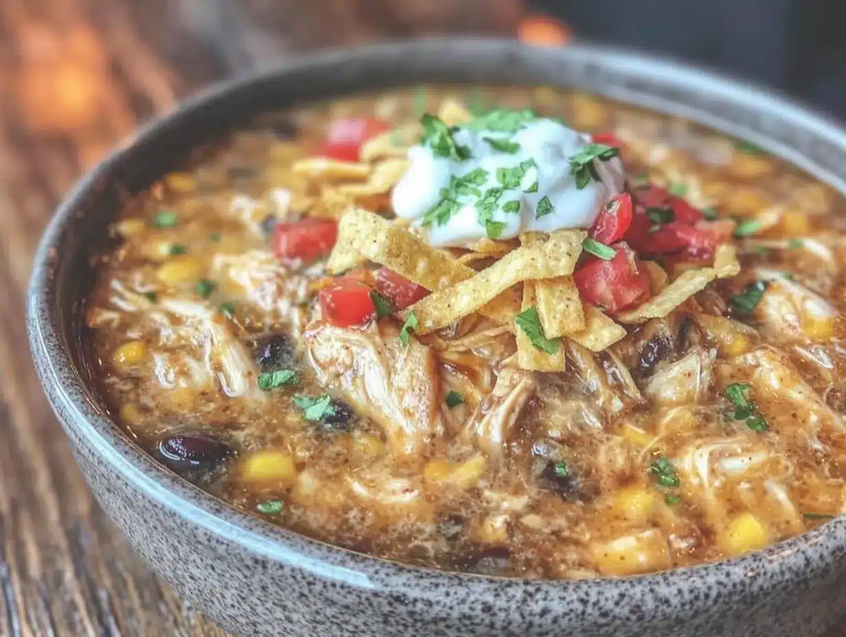 Crockpot Chicken Tortilla Soup: 6-Ingredient Budget Meal 4 crockpot chicken tortilla soup preparation steps