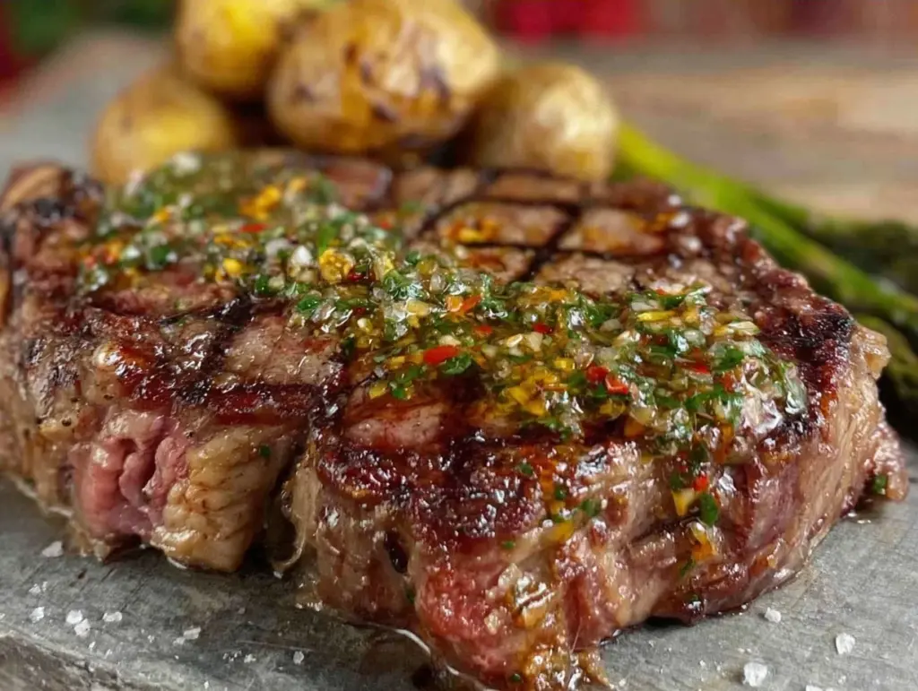 grilled steak with chimichurri sauce - featured image