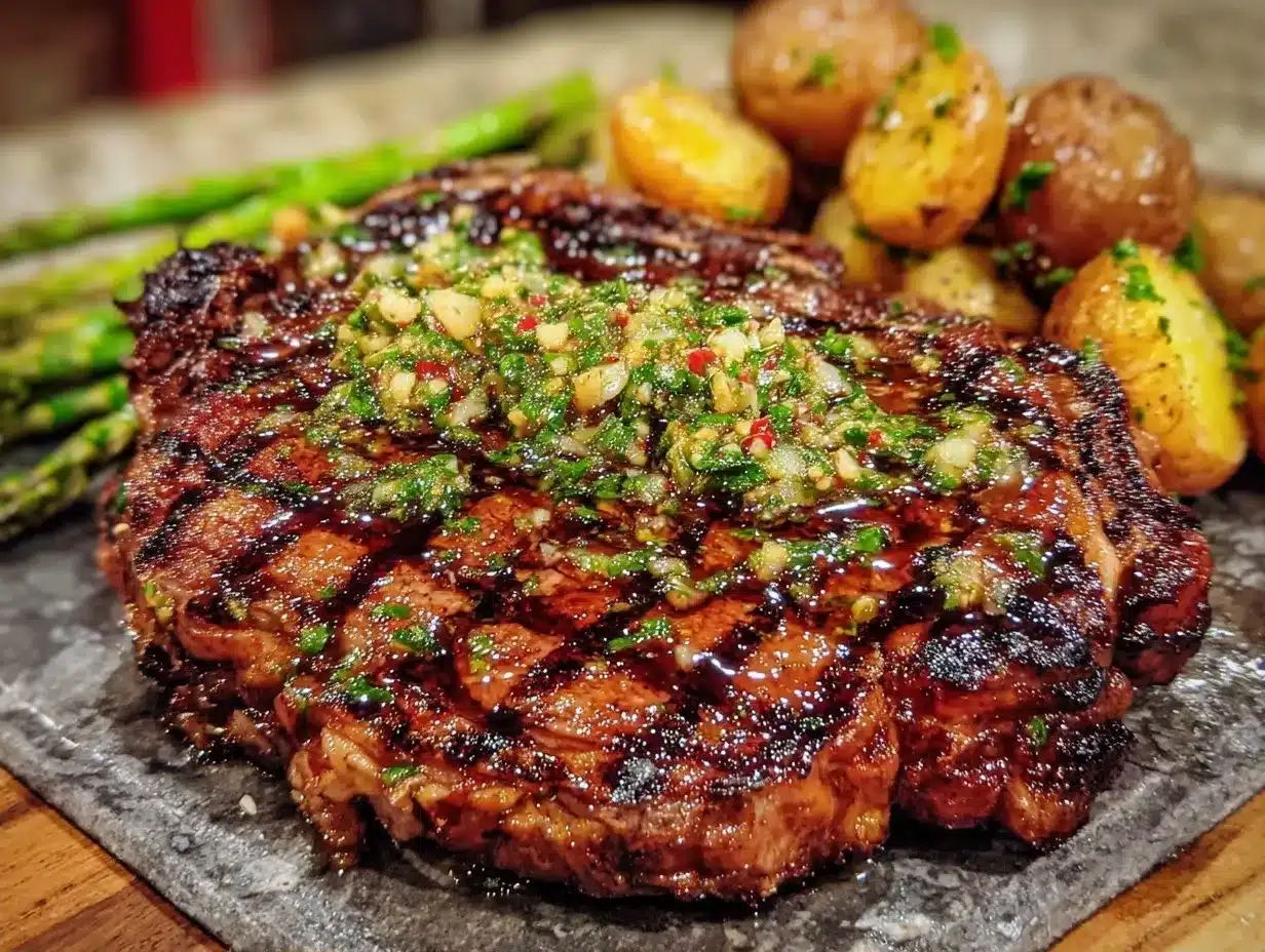 Grilled Steak with Chimichurri Sauce: Easy Family Meal 4 grilled steak with chimichurri sauce preparation steps