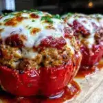 ground turkey stuffed peppers - featured image