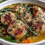 healthy turkey meatball soup - featured image