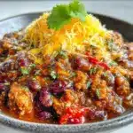 high protein turkey chili - featured image
