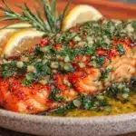 Mediterranean Salmon with Garlic Lemon Herb Sauce - featured image