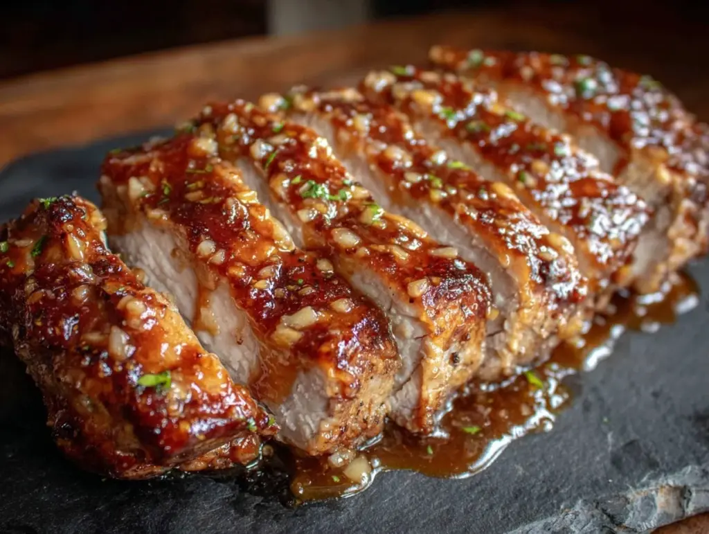 slow cooker honey garlic pork tenderloin - featured image