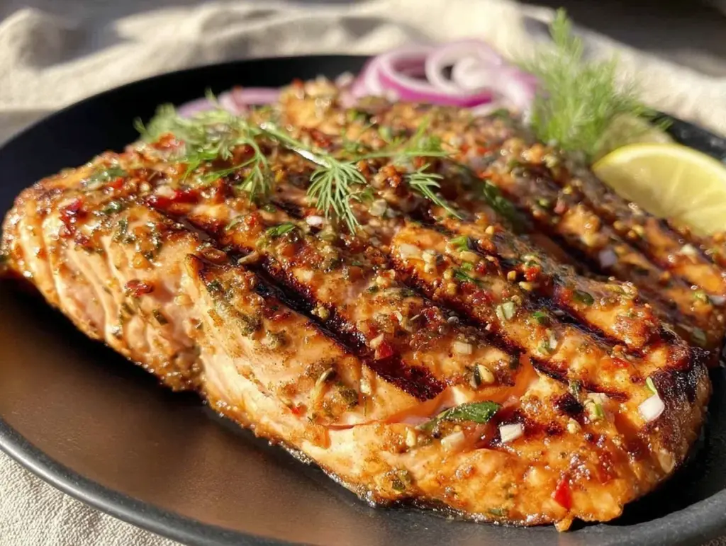 smoky grilled salmon - featured image