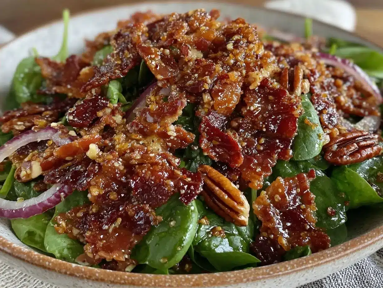 Spinach Salad with Warm Bacon Vinaigrette: Budget-Family Dinner 4 spinach salad with warm bacon vinaigrette preparation steps