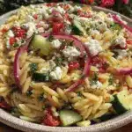 summer orzo salad - featured image