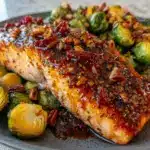 autumn maple bourbon glazed salmon - featured image