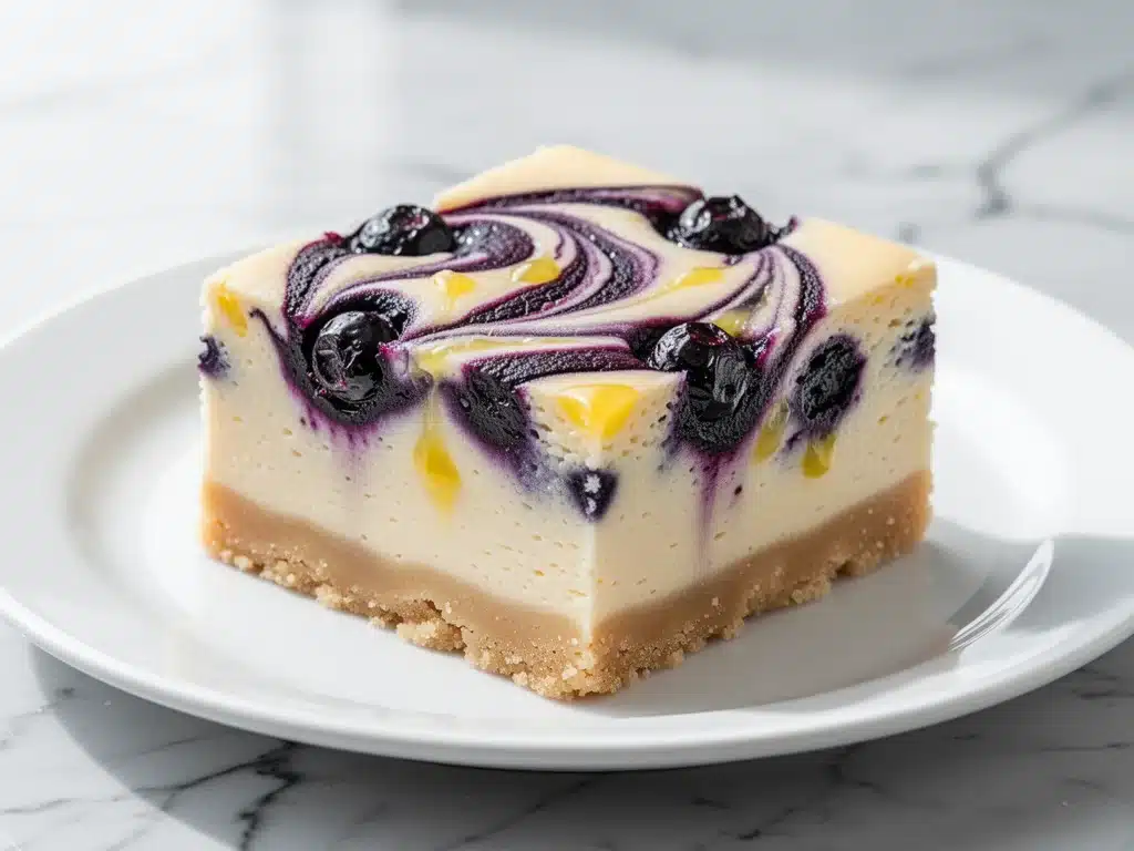blueberry lemon cheesecake bars - featured image