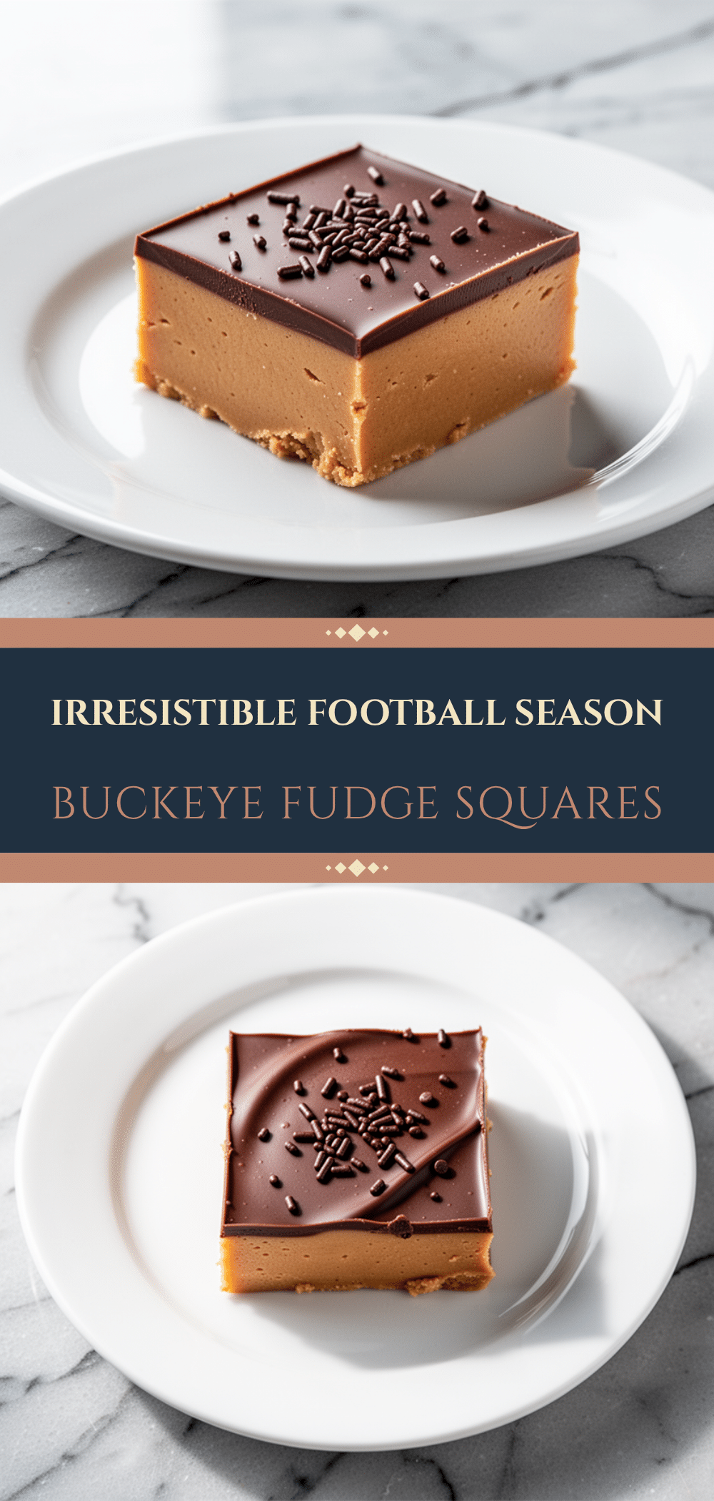 Football Season Buckeye Peanut Butter Fudge Squares: Easy Game Day Recipe 5 Buckeye Peanut Butter Fudge Squares recipe