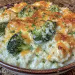 cheesy chicken broccoli rice casserole - featured image