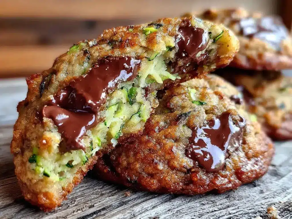 chewy zucchini chocolate chip cookies - featured image