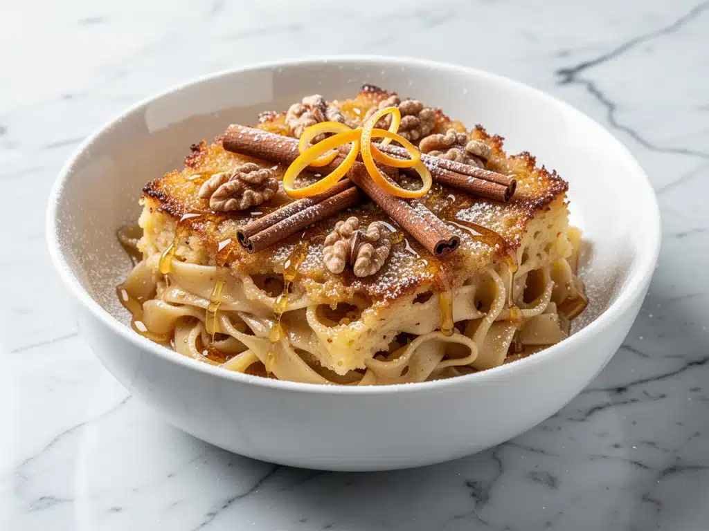 Home 5 Cinnamon Honey Noodle Kugel - featured image