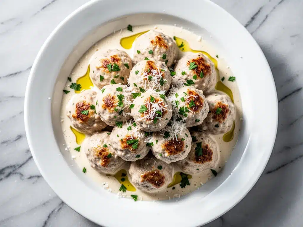 Creamy Garlic Parmesan Chicken Meatballs: 10min Easy Dinner 4 creamy garlic Parmesan chicken meatballs preparation steps