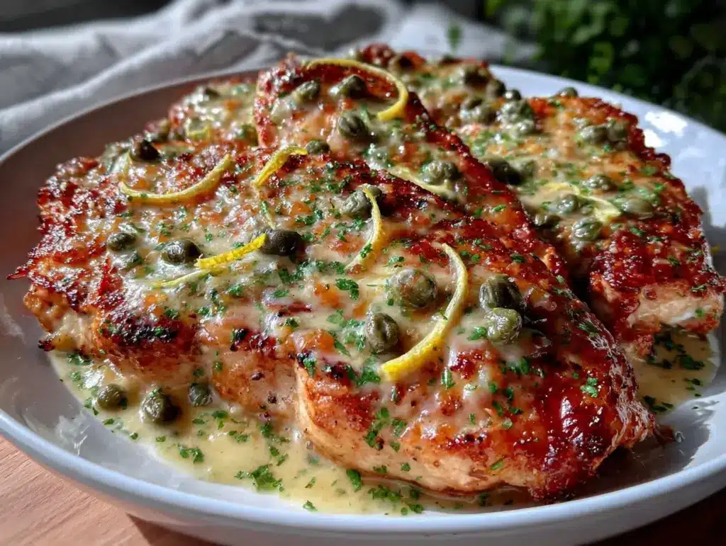 creamy lemon butter chicken piccata - featured image