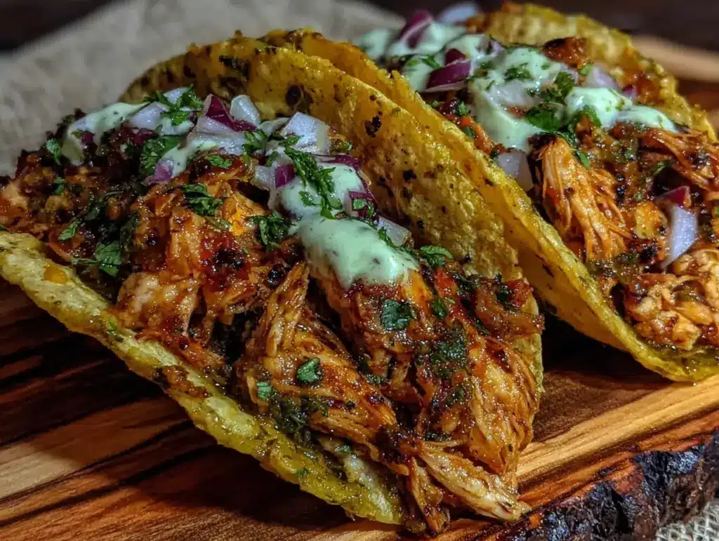 crockpot salsa verde chicken tacos - featured image