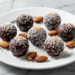 dairy-free chocolate coconut truffles - featured image