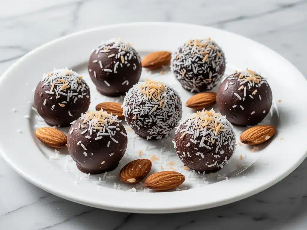 dairy-free chocolate coconut truffles - featured image