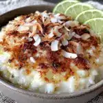 dairy-free coconut lime rice pudding - featured image