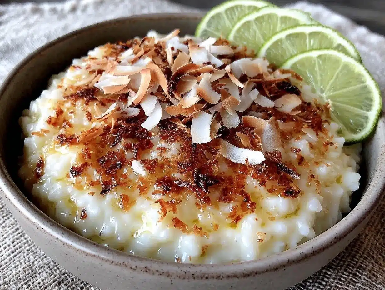 Home 7 dairy-free coconut lime rice pudding - featured image