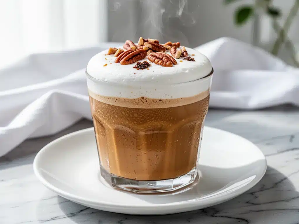 fall brown butter pecan latte - featured image