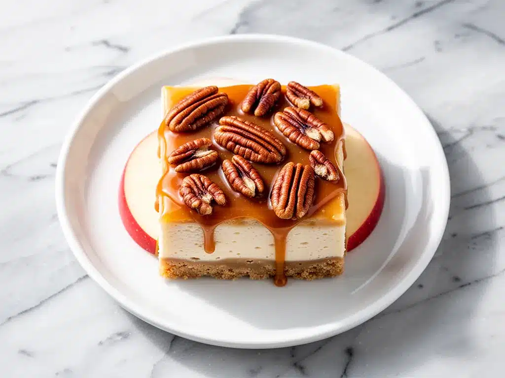 Fall Caramel Apple Cheesecake Bars with Pecan Streusel 4 fall caramel apple cheesecake bars preparation steps