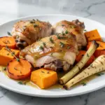 fall sheet pan maple dijon chicken - featured image