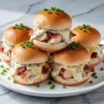 Football Season Slow Cooker Cheesy Bacon Ranch Chicken Sliders - featured image