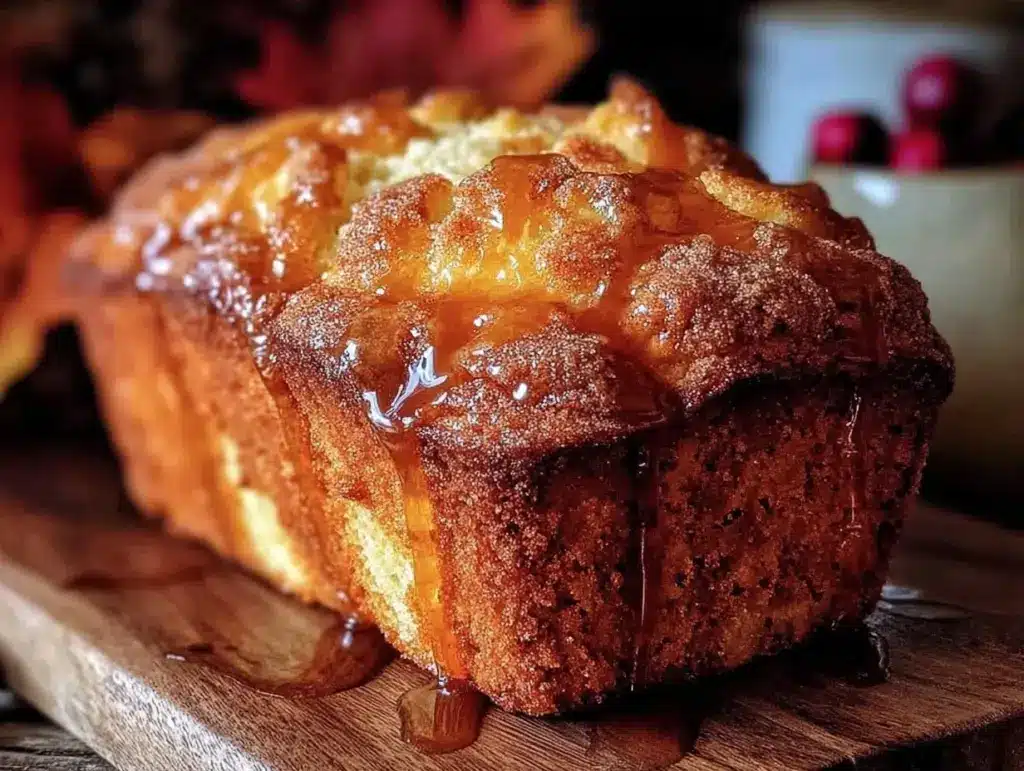 gluten-free apple cider doughnut loaf cake - featured image