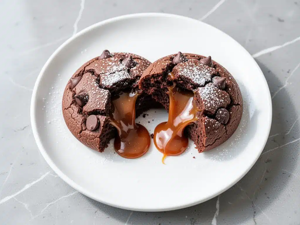 Gooey Caramel Stuffed Chocolate Cookies: Easy Recipe 4 gooey caramel stuffed chocolate cookies preparation steps