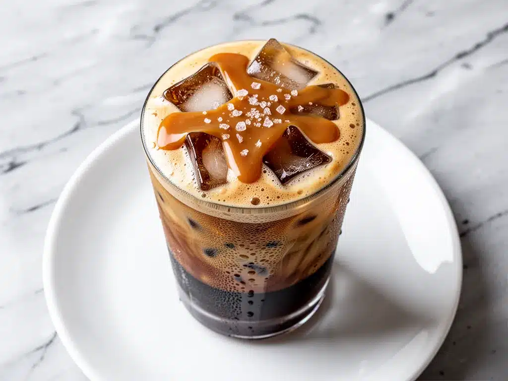 Homemade Salted Caramel Cold Foam: Best Iced Coffee Topping 4 homemade salted caramel cold foam preparation steps