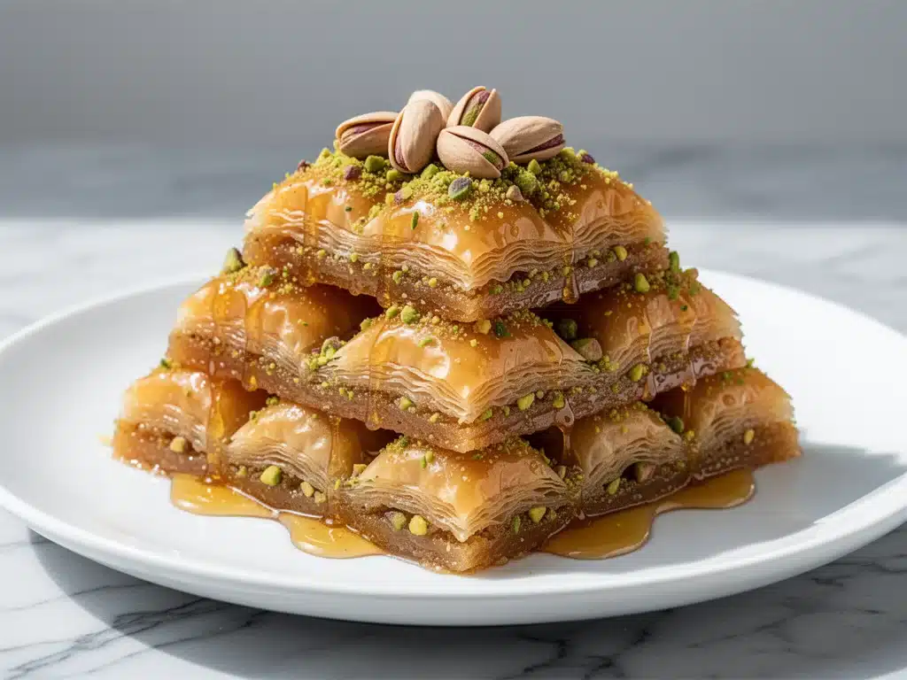 honey pistachio baklava - featured image