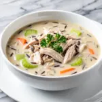 Instant Pot creamy chicken and wild rice soup - featured image