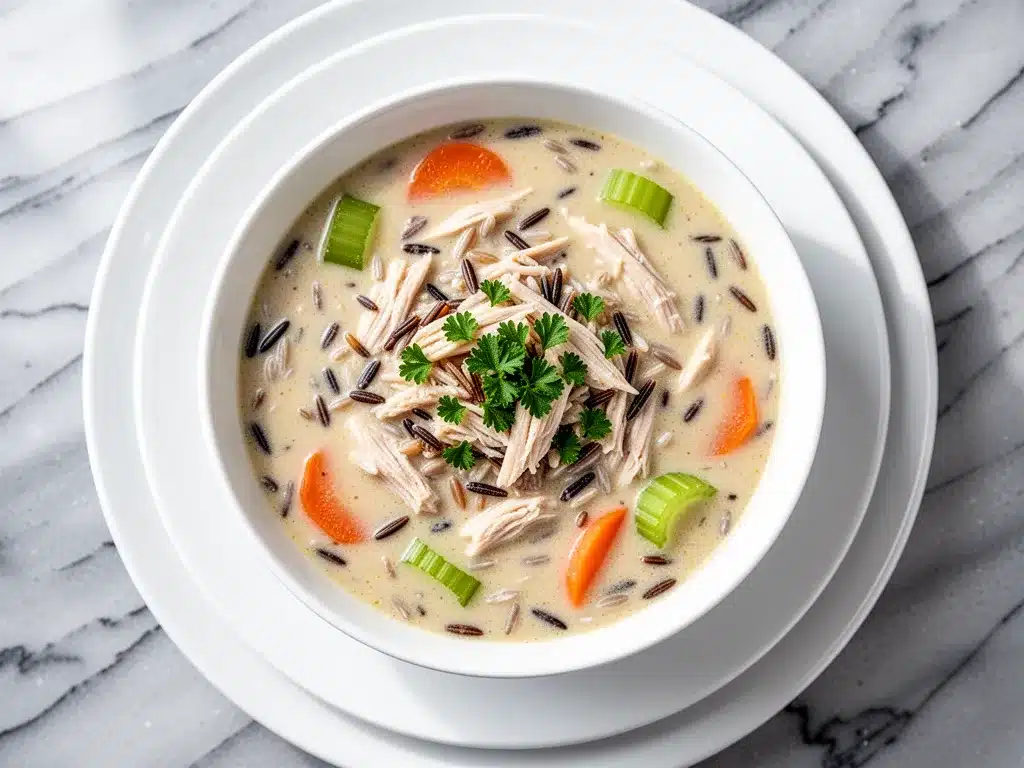 Instant Pot Creamy Chicken and Wild Rice Soup 4 Instant Pot creamy chicken and wild rice soup preparation steps