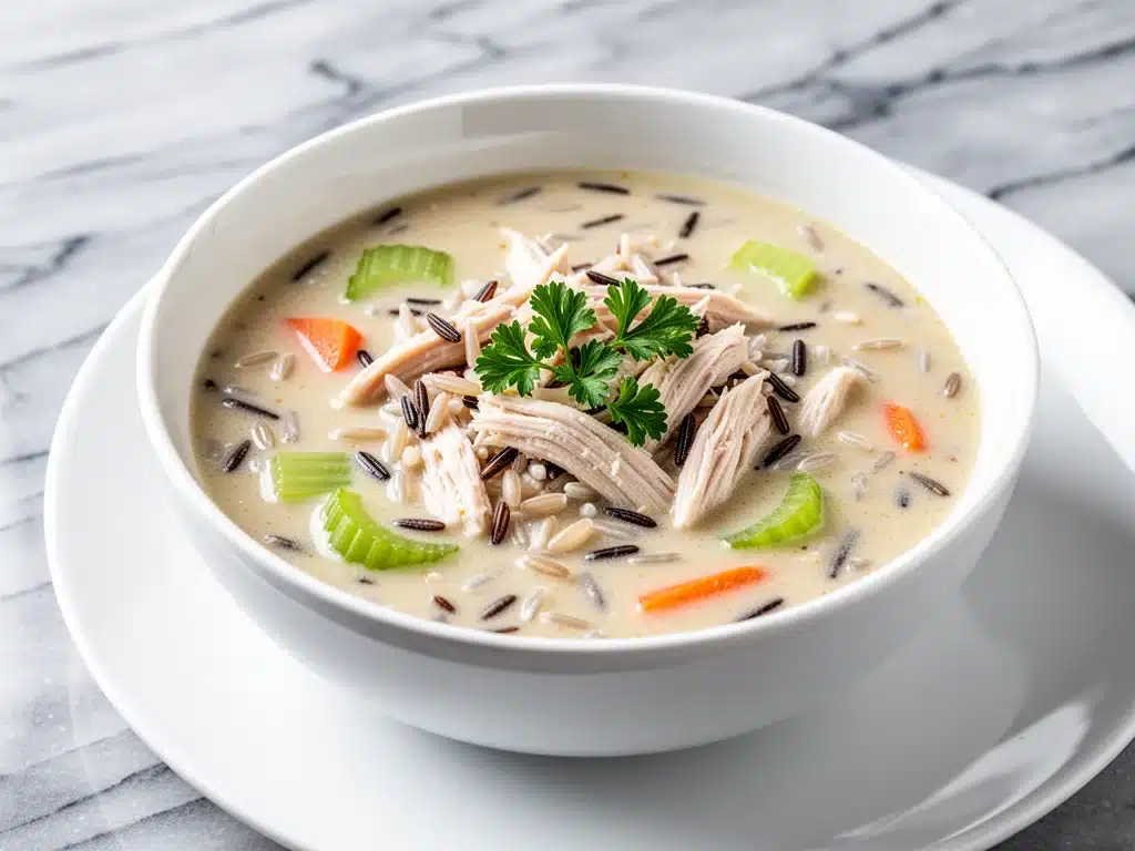Instant Pot creamy chicken and wild rice soup - featured image