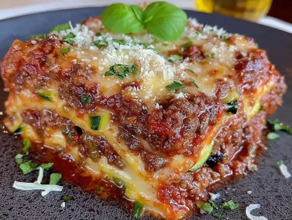 low-carb zucchini lasagna - featured image