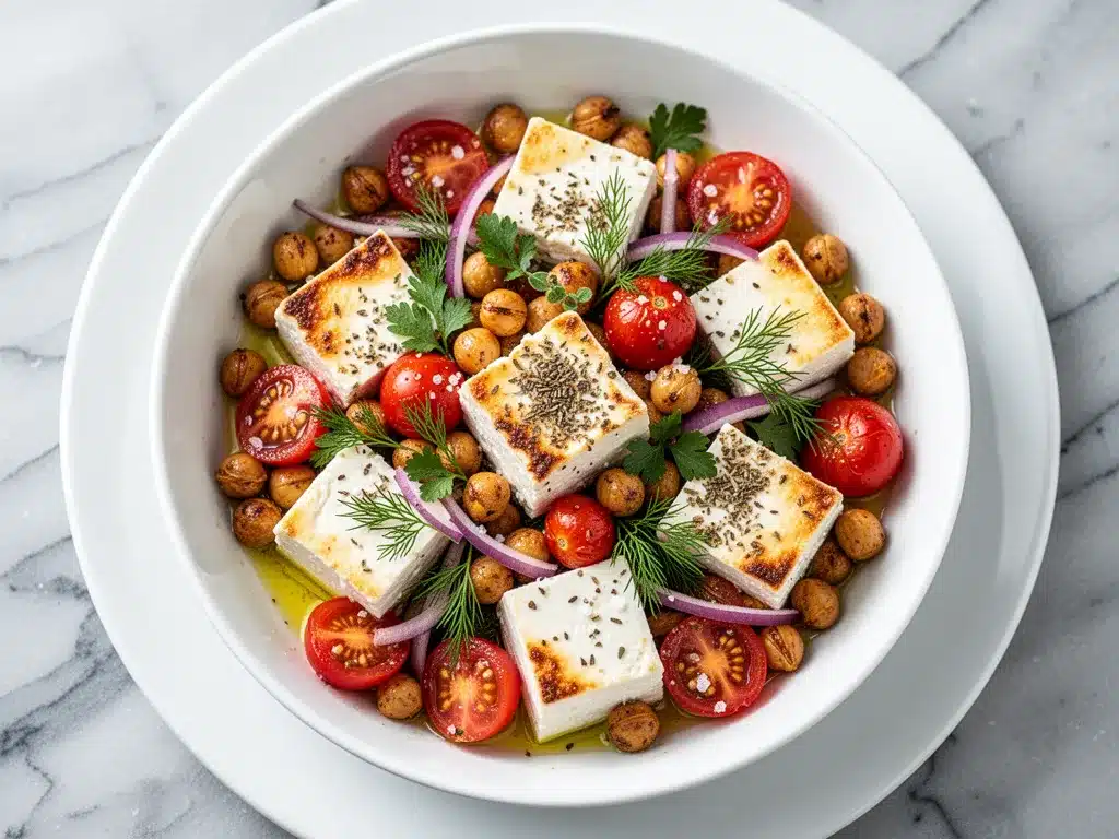 Mediterranean Baked Feta Chickpea Salad Bowl for Easy Weeknight Dinners 4 Mediterranean baked feta chickpea salad bowl preparation steps