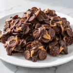 No-Bake Chocolate Peanut Butter Cornflake Clusters - featured image