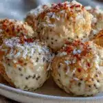 no-bake lemon coconut protein bites - featured image