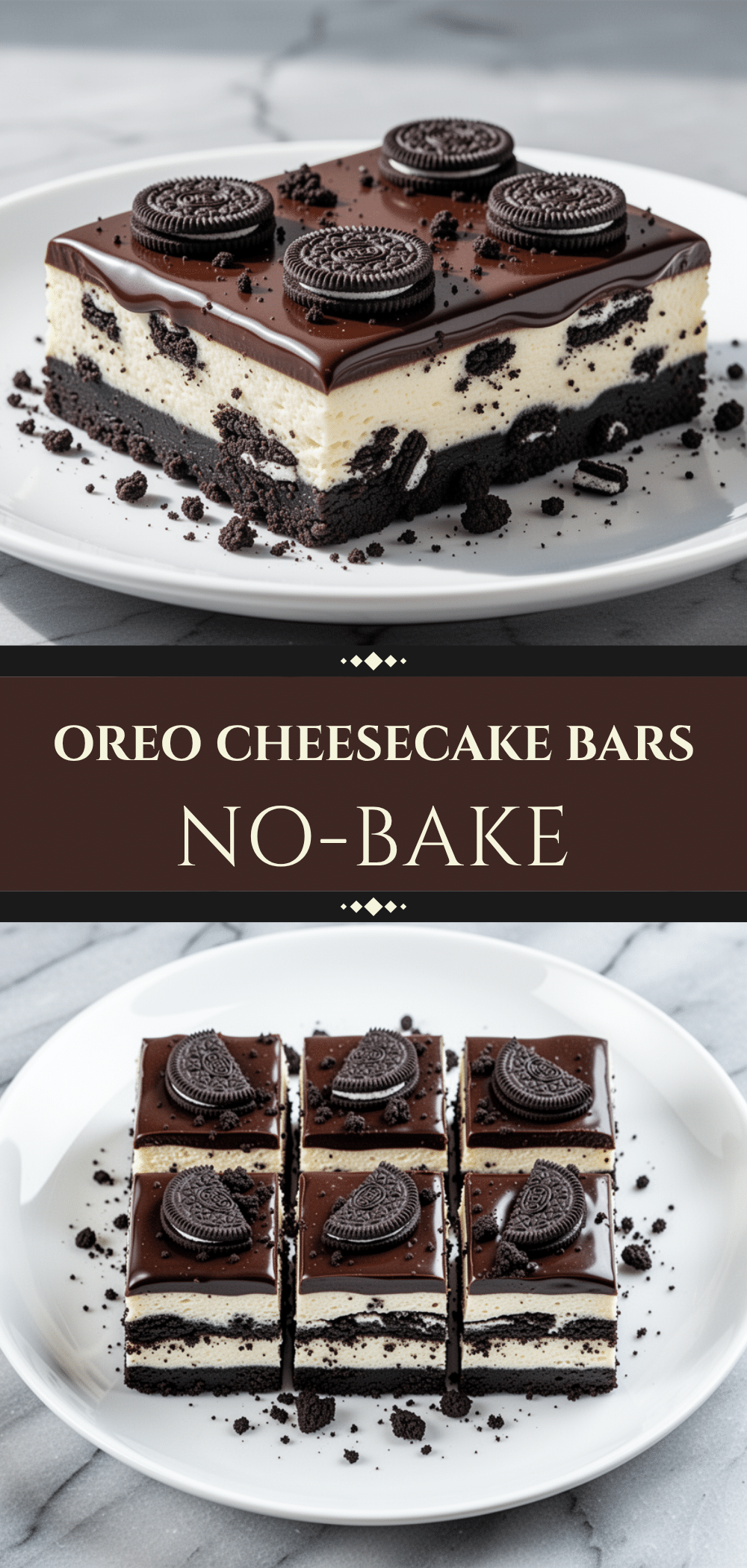 No-Bake Oreo Cheesecake Bars: Easy 4-Ingredient Dessert 5 No-Bake Oreo Cheesecake Bars recipe