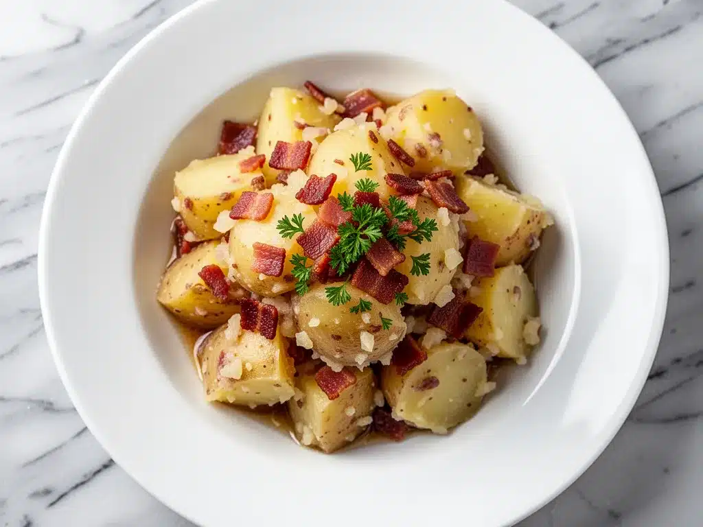 Oktoberfest German Potato Salad: 5-Step Warm Bacon Recipe 4 Oktoberfest German Potato Salad preparation steps
