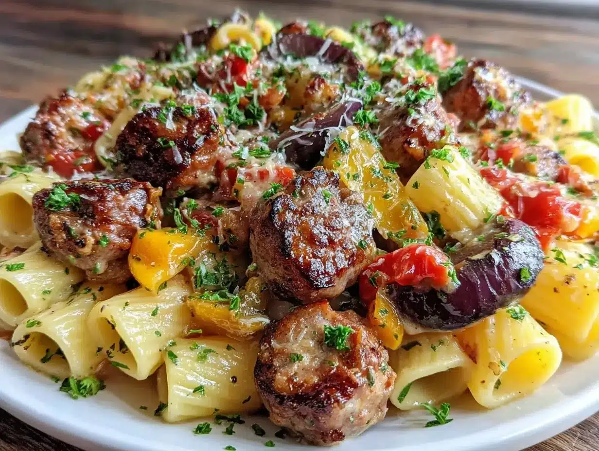 One-Pot Creamy Cajun Sausage Rigatoni: Cheap Single Serving 4 One-Pot Creamy Cajun Sausage Rigatoni preparation steps