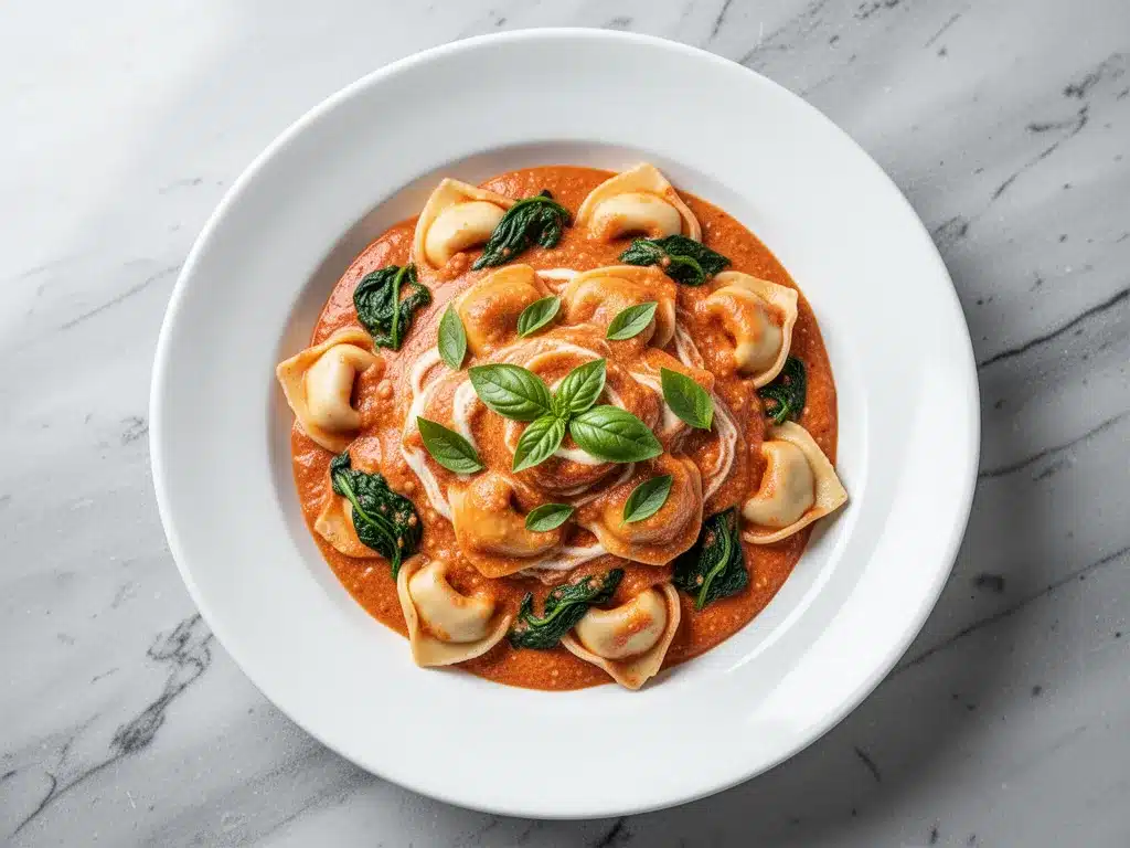 One-Pot Creamy Tomato Basil Tortellini: Easy Weeknight Dinner 4 one-pot creamy tomato basil tortellini preparation steps