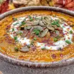 roasted red pepper and smoked gouda soup - featured image