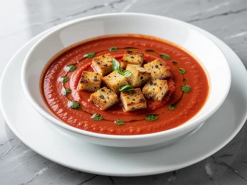 roasted tomato basil soup - featured image